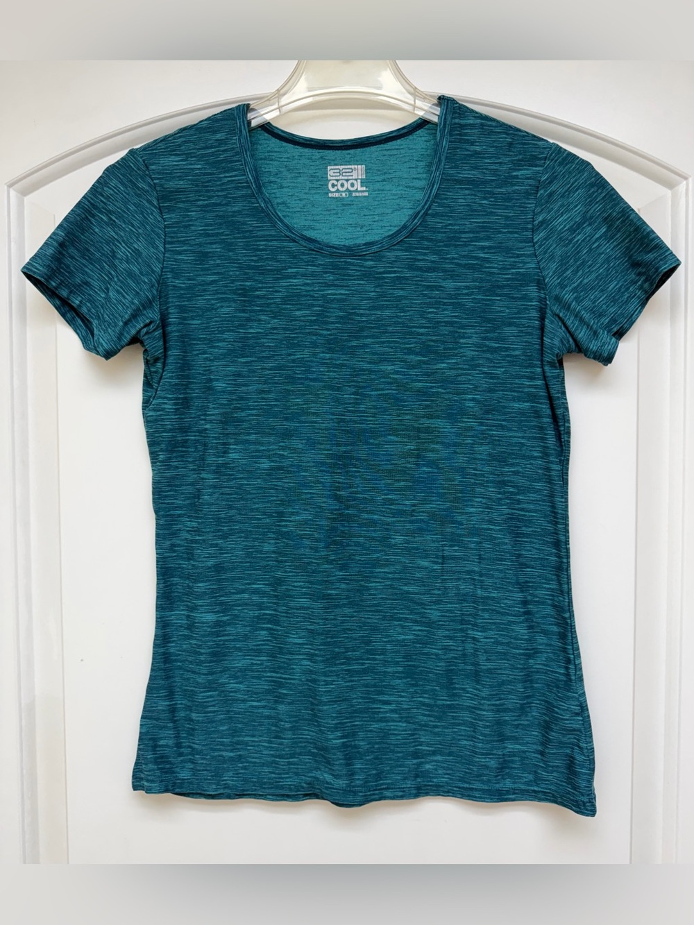 970: 32 Degrees Cool Women's Teal Space-Dye Short Sleeve Tee - Medium